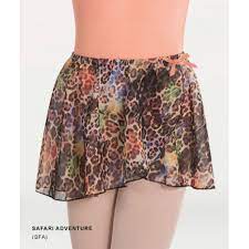 Body Wrappers Printed Mock Wrap Skirt (138)